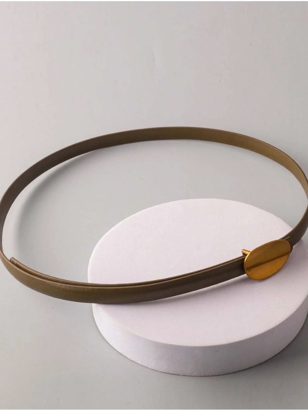 A546 Gold Accent Olive Waist Belt for Women